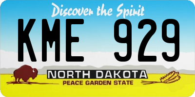 ND license plate KME929