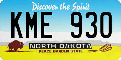 ND license plate KME930