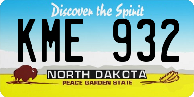 ND license plate KME932