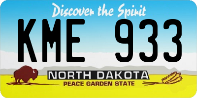 ND license plate KME933