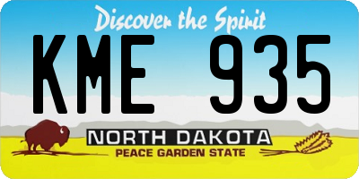 ND license plate KME935