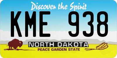ND license plate KME938