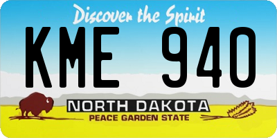 ND license plate KME940