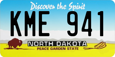 ND license plate KME941