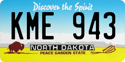 ND license plate KME943