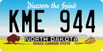ND license plate KME944