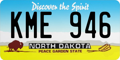 ND license plate KME946