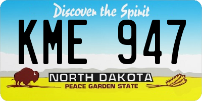 ND license plate KME947