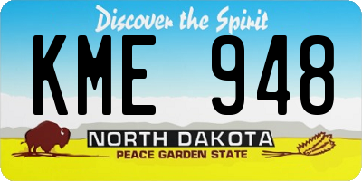ND license plate KME948