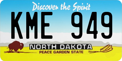 ND license plate KME949
