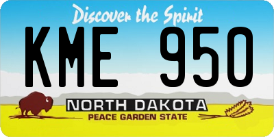ND license plate KME950