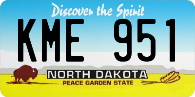 ND license plate KME951