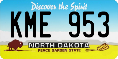 ND license plate KME953
