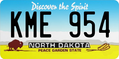 ND license plate KME954