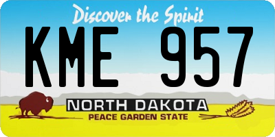 ND license plate KME957