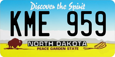 ND license plate KME959