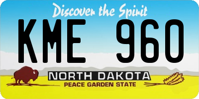 ND license plate KME960