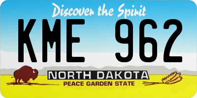 ND license plate KME962