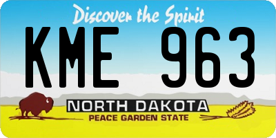 ND license plate KME963