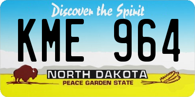 ND license plate KME964