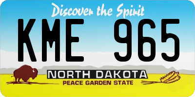 ND license plate KME965