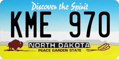 ND license plate KME970