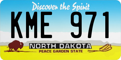 ND license plate KME971