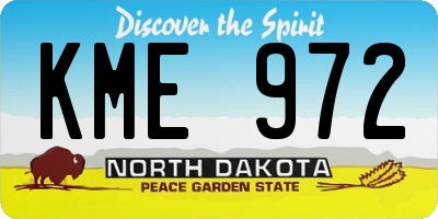 ND license plate KME972