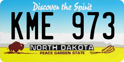 ND license plate KME973