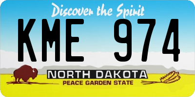 ND license plate KME974