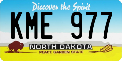 ND license plate KME977
