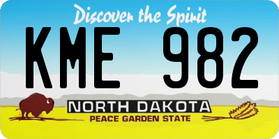 ND license plate KME982