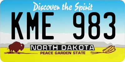 ND license plate KME983