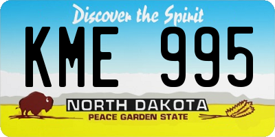 ND license plate KME995