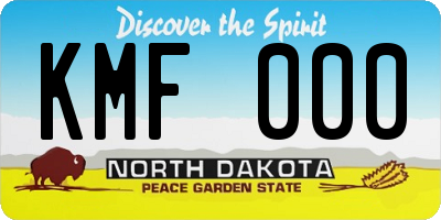 ND license plate KMF000
