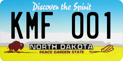 ND license plate KMF001