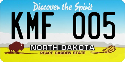 ND license plate KMF005