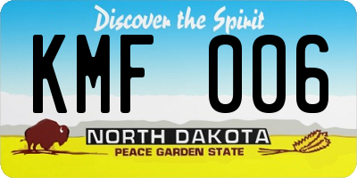 ND license plate KMF006
