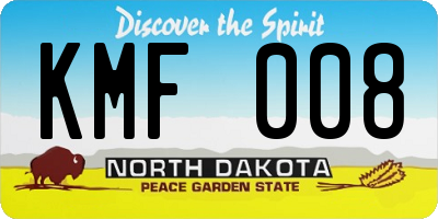 ND license plate KMF008