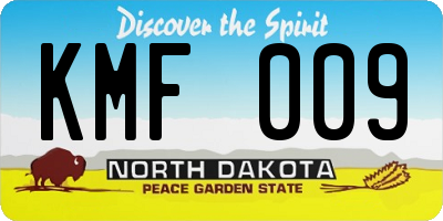 ND license plate KMF009