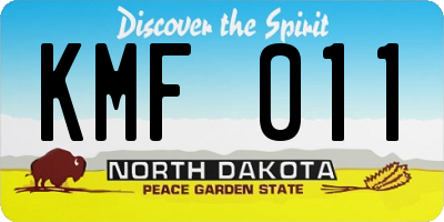 ND license plate KMF011