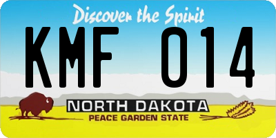 ND license plate KMF014