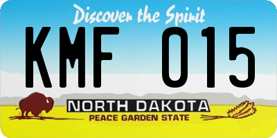 ND license plate KMF015