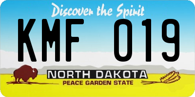 ND license plate KMF019