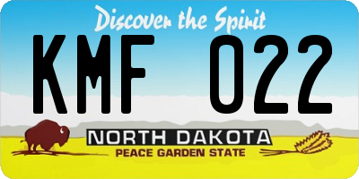 ND license plate KMF022