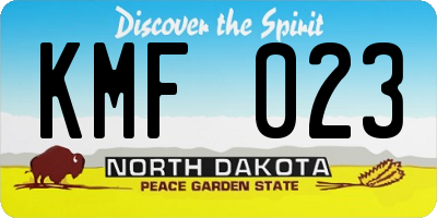 ND license plate KMF023