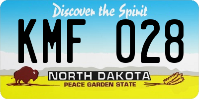 ND license plate KMF028