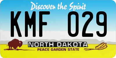 ND license plate KMF029