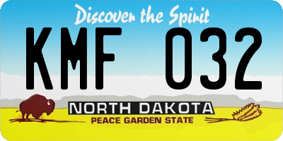 ND license plate KMF032