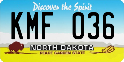 ND license plate KMF036